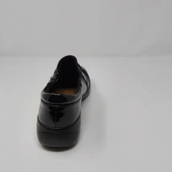 Clarks Collection Women’s Black Patent Leather Comfort Shoes Zip Size 9 Wide NEW - Picture 6 of 14